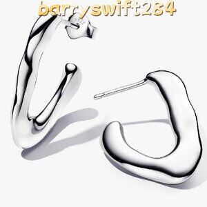 Pandora Organically V-shaped Open Hoop Earrings